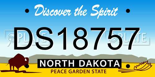 DS18757 North Dakota License Plate