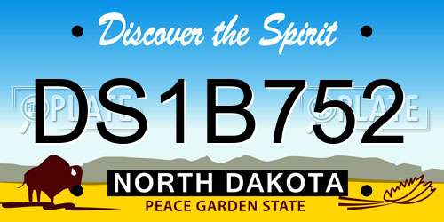 DS1B752 North Dakota License Plate