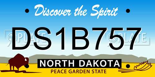 DS1B757 North Dakota License Plate