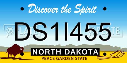 DS1I455 North Dakota License Plate