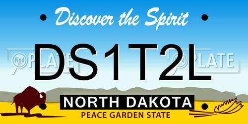 DS1T2L North Dakota License Plate