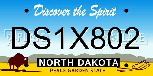 DS1X802 North Dakota License Plate