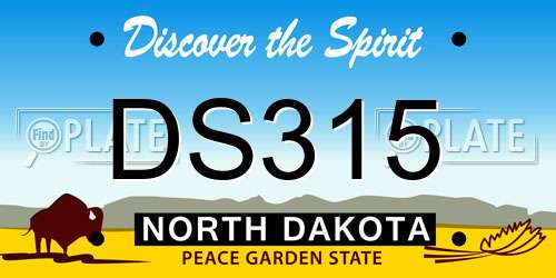 DS315 North Dakota License Plate