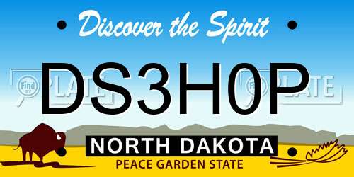 DS3H0P North Dakota License Plate