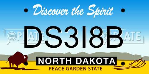 DS3I8B North Dakota License Plate