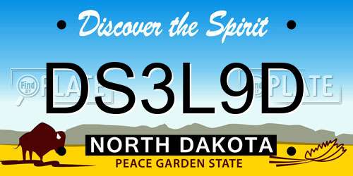 DS3L9D North Dakota License Plate