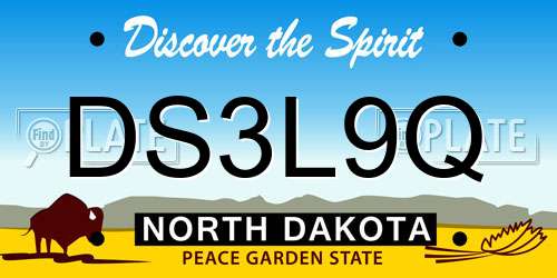DS3L9Q North Dakota License Plate