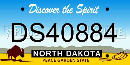 DS40884 North Dakota License Plate