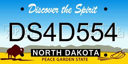 DS4D554 North Dakota License Plate