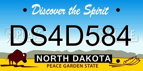 DS4D584 North Dakota License Plate