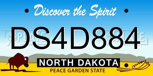 DS4D884 North Dakota License Plate