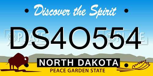 DS4O554 North Dakota License Plate