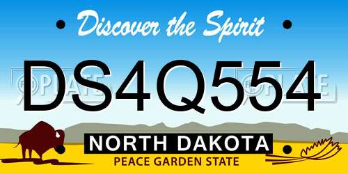 DS4Q554 North Dakota License Plate