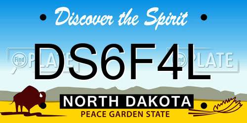 DS6F4L North Dakota License Plate