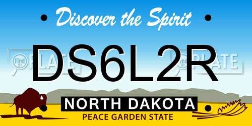 DS6L2R North Dakota License Plate