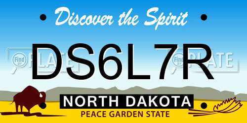 DS6L7R North Dakota License Plate