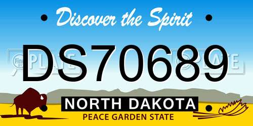 DS70689 North Dakota License Plate
