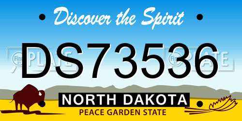 DS73536 North Dakota License Plate