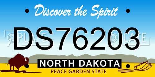 DS76203 North Dakota License Plate