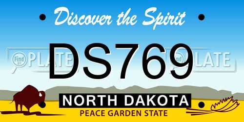 DS769 North Dakota License Plate