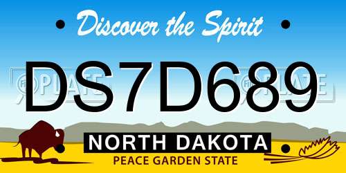 DS7D689 North Dakota License Plate