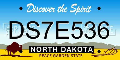 DS7E536 North Dakota License Plate
