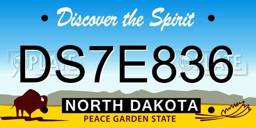 DS7E836 North Dakota License Plate