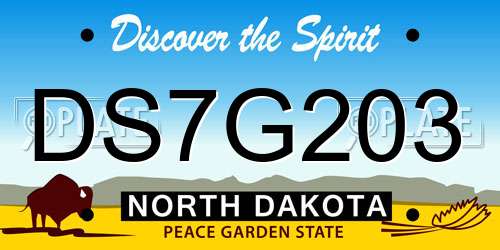 DS7G203 North Dakota License Plate