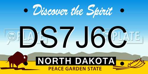 DS7J6C North Dakota License Plate