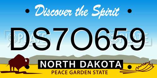 DS7O659 North Dakota License Plate