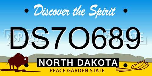DS7O689 North Dakota License Plate