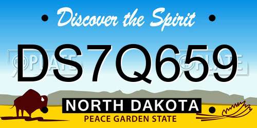 DS7Q659 North Dakota License Plate