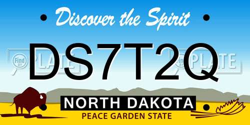 DS7T2Q North Dakota License Plate