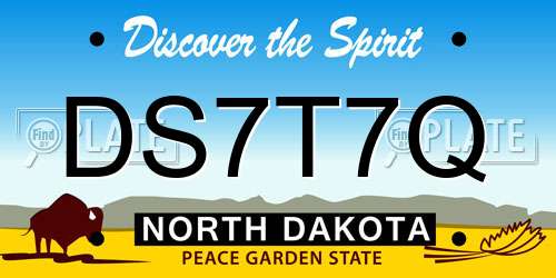 DS7T7Q North Dakota License Plate