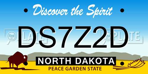 DS7Z2D North Dakota License Plate