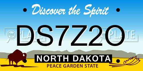 DS7Z2O North Dakota License Plate
