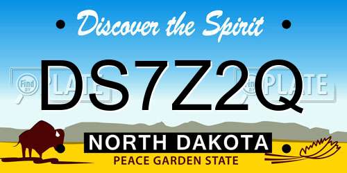 DS7Z2Q North Dakota License Plate