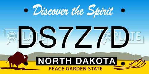 DS7Z7D North Dakota License Plate