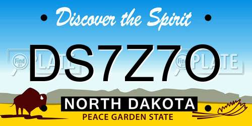DS7Z7O North Dakota License Plate