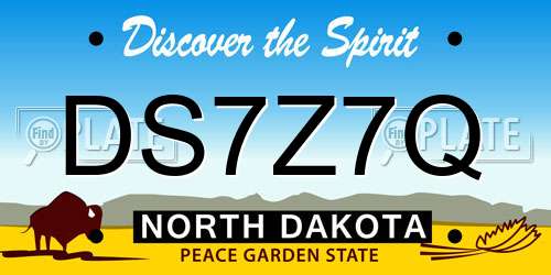 DS7Z7Q North Dakota License Plate