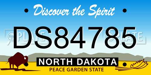 DS84785 North Dakota License Plate