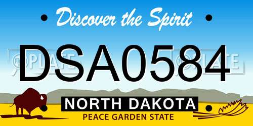 DSA0584 North Dakota License Plate