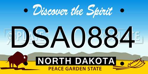 DSA0884 North Dakota License Plate