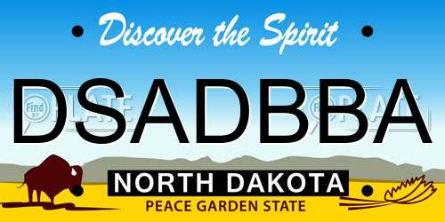 DSADBBA North Dakota License Plate