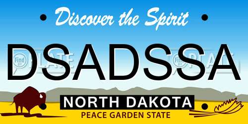 DSADSSA North Dakota License Plate