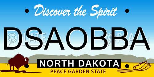 DSAOBBA North Dakota License Plate