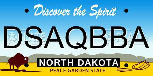 DSAQBBA North Dakota License Plate