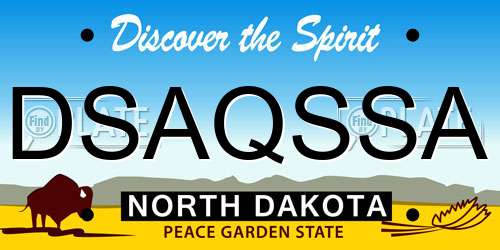 DSAQSSA North Dakota License Plate