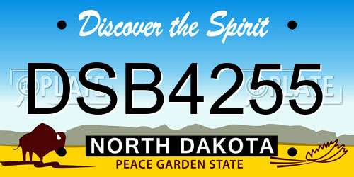 DSB4255 North Dakota License Plate