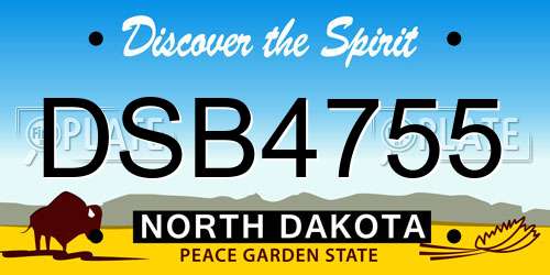 DSB4755 North Dakota License Plate